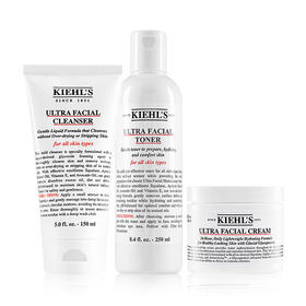 美国KIEHL'S/科颜氏 高保湿护肤3件套（洁面啫喱150ml+保湿水250ml+面霜125ml）【香港直邮】