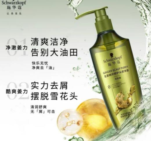 【女神节】施华蔻（Schwarzkopf）生姜精华修护头皮去屑净澈洗发水套装(洗发水600ml*2)(新老包装) 商品图1