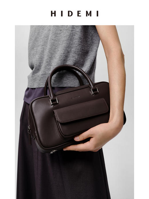 HIDEMI 牛皮口袋波士顿包 商品图7