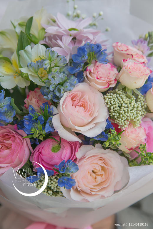 粉蓝色法式混搭花束 商品图3