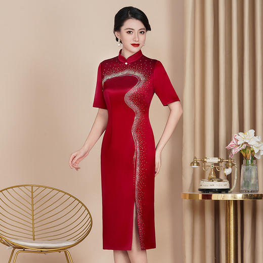 WX新款醋酸宴礼服连衣裙春夏气质修身 商品图2