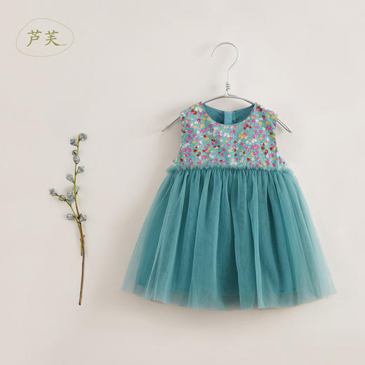 【马克珍妮 芦芙】夏装新款 女童清新碎花轻盈网纱裙230002 商品图4