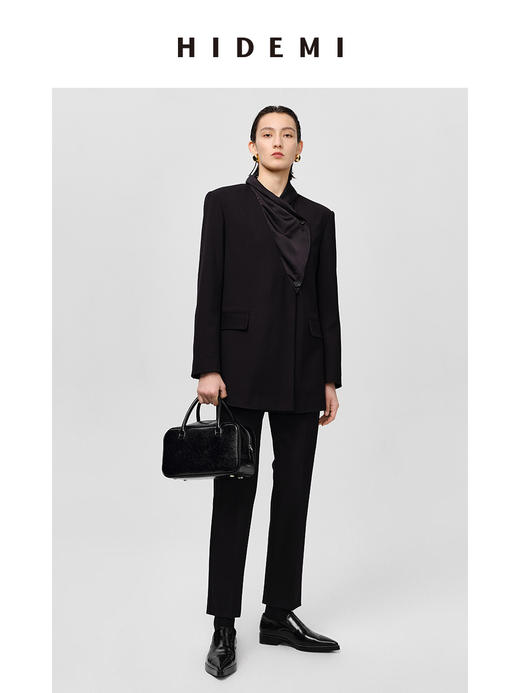 HIDEMI 弹力收身显瘦微喇九分神裤西裤 黑色/白色/卡其 商品图5