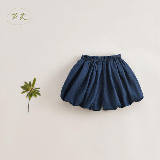 【马克珍妮 芦芙】夏装新款 女童微鼓花苞纯棉牛仔短裤230802 商品图2