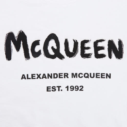 ALEXANDER MCQUEEN 亚历山大.麦昆 2023春夏新品 男士McQueen Graffiti涂鸦圆领卫衣 白色 701285 QTZ11 0900 商品图4