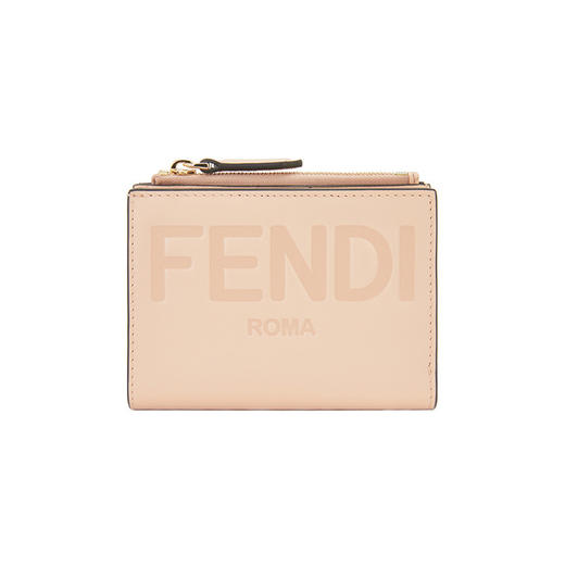 FENDI 芬迪 女士米色牛皮Fendi Roma压纹双折钱包 8M0447 AAYZ 商品图0