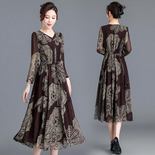 中长裙时尚高腰长袖裙QYM-YX-SYK2302-Y 商品图2