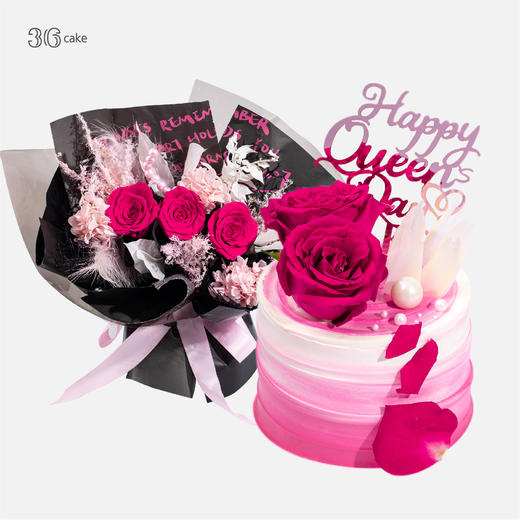 【蛋糕x花组合套餐】心之所向-38妇女节限定-永生花 商品图0