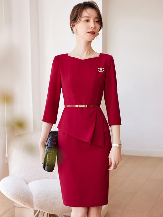 送腰带！酒店前台接待职业西装连衣裙女气质商务售楼部珠宝店工作服 商品图1
