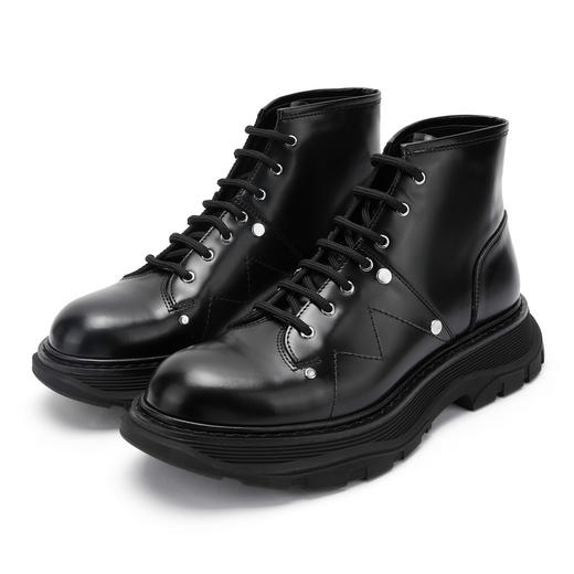 ALEXANDER MCQUEEN 亚历山大.麦昆 MCQ 男士牛皮Tread系带短靴及踝靴 604253WHZ80 商品图0
