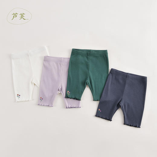 【马克珍妮 芦芙】夏装新款 女童弹力针织五分打底裤230801 商品图0