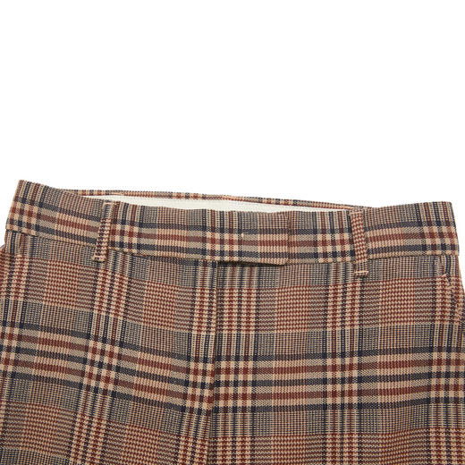 MAX MARA 麦丝玛拉 女士SHEREE格纹长裤 棕色格纹 商品图4