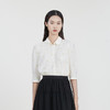 谜底宽松提花衬衫女2023春季新款小清新翻领衬衣七分袖231MC0086 商品缩略图0