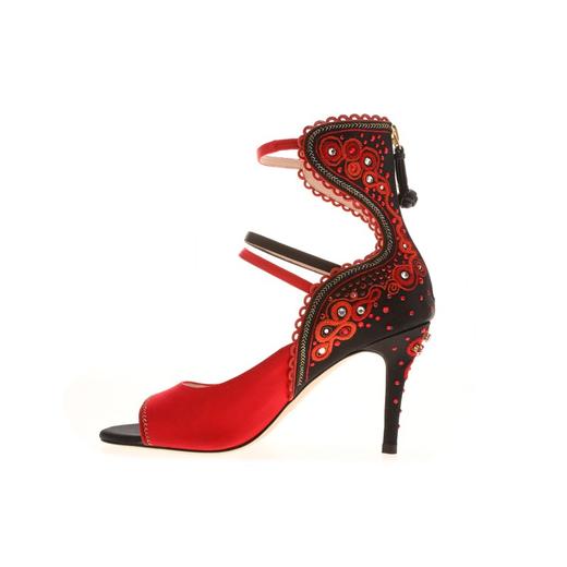 sheme珞巴族系列《珞巴秘境》珍藏级手工蜀绣形象款新中式高跟凉鞋可定制 商品图1