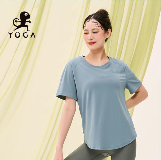 壁虎瑜伽【2303SY233】宽松速干短袖T恤（无胸垫）【5天发货】 商品图0