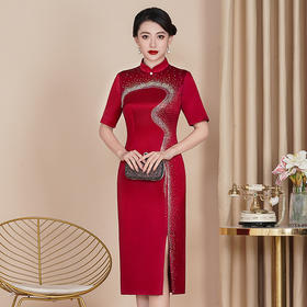 WX新款醋酸宴礼服连衣裙春夏气质修身