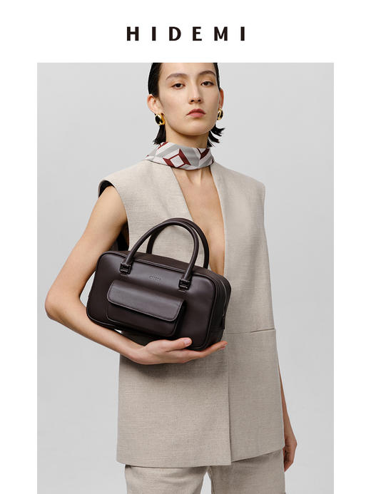 HIDEMI 牛皮口袋波士顿包 商品图9