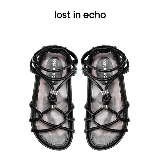 lost in echo细绑带平底舒适罗马编织度假沙滩勃肯凉鞋 商品图4