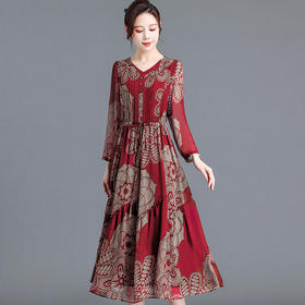 中长裙时尚高腰长袖裙QYM-YX-SYK2302-Y