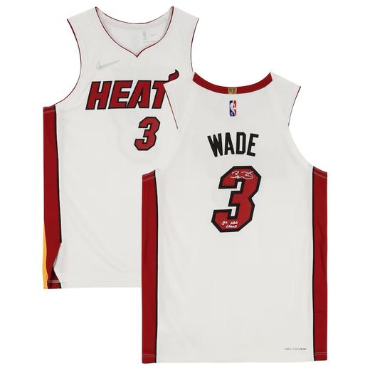 收藏系列 韦德 热火队3号白色 加签3总冠军 亲笔签名球衣 商品图7