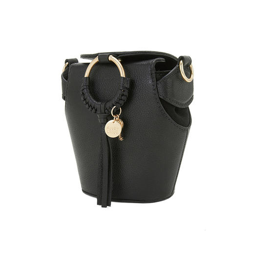 Chloe 蔻依 SEE BY CHLOE 女士荔枝纹牛皮单肩斜挎包 黑色 CHS22ASB78330 001 商品图1