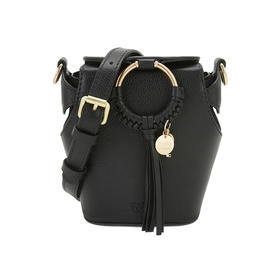 Chloe 蔻依 SEE BY CHLOE 女士荔枝纹牛皮单肩斜挎包 黑色 CHS22ASB78330 001