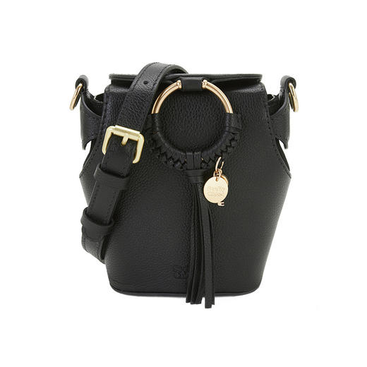 Chloe 蔻依 SEE BY CHLOE 女士荔枝纹牛皮单肩斜挎包 黑色 CHS22ASB78330 001 商品图0