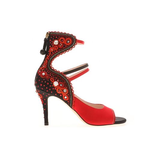 sheme珞巴族系列《珞巴秘境》珍藏级手工蜀绣形象款新中式高跟凉鞋可定制 商品图0