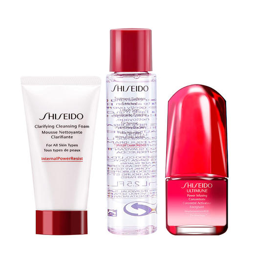 【预售 急单慎拍】资生堂(Shiseido)红妍肌活套装肌源水75ml+洁面50ml+红腰子15ml 商品图0