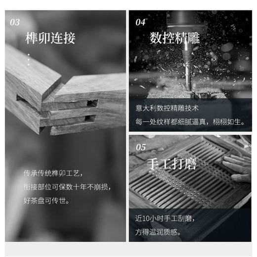 龙福黑檀佛性禅心茶盘（约60*38*7CM）手提托盘胡桃木（约30*20*4.5）熊爪壶承胡桃木 商品图3