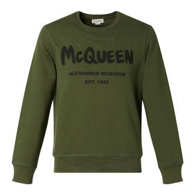 ALEXANDER MCQUEEN 亚历山大.麦昆 2023春夏新品 男士字母印花圆领长袖卫衣 688713QSZ81