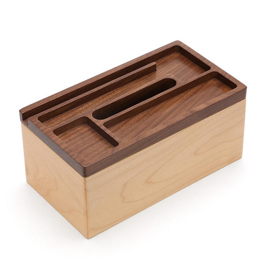 初心|  创意家居木制多功能长方形纸巾盒 商品图3