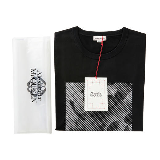 ALEXANDER MCQUEEN 亚历山大.麦昆 2023春夏新品 男士印花图案长袖T恤 黑色  682522QSZ67 商品图2