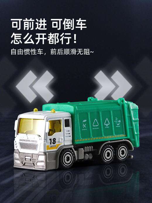 mideer弥鹿儿童玩具合金车模型男孩惯性仿真小汽车消防工程车套装 商品图3