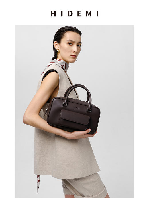 HIDEMI 牛皮口袋波士顿包 商品图8