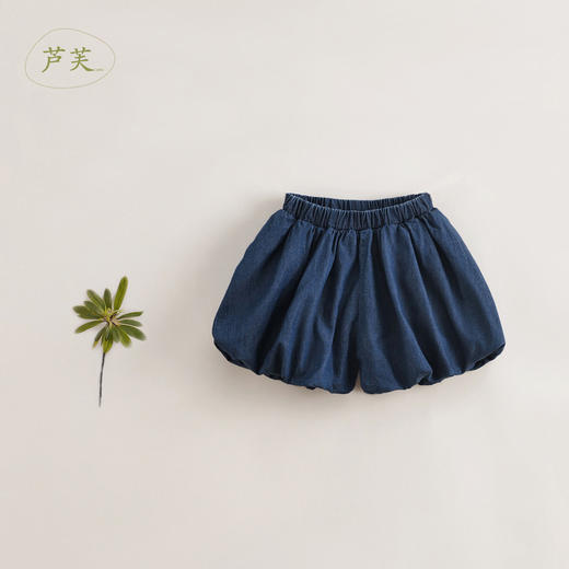 【马克珍妮 芦芙】夏装新款 女童微鼓花苞纯棉牛仔短裤230802 商品图1