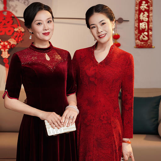 MLY春装新款婚宴中长款连衣裙气质女装 商品图0