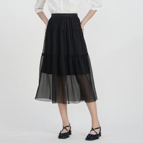 谜底中长款半身裙伞裙2023春新款气质优雅浪漫百搭半裙231MB0097