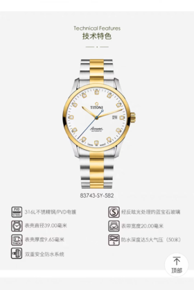 梅花空中霸王系列全自动机械男表