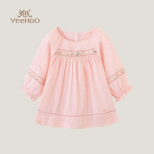 英氏23春款婴儿女宝童纯棉长袖淑女公主连衣裙子YRLAJ1P225A 商品图0