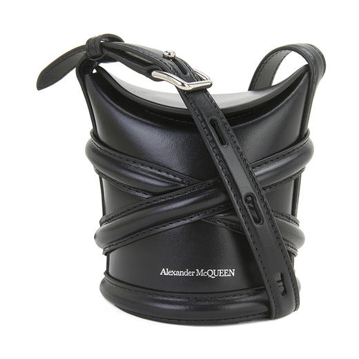 ALEXANDER MCQUEEN 亚历山大.麦昆 女士The Curve Mini系列牛皮单肩斜挎包 6826831YBA7 商品图0