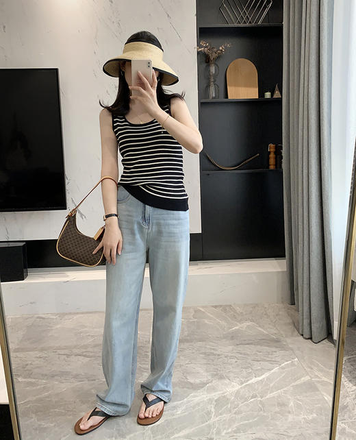 任意搭~修身显瘦遮肉条纹纯色针织无袖背心【包邮+三天无理由退huan】 商品图6