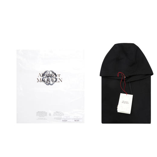 ALEXANDER MCQUEEN 亚历山大.麦昆 男士McQueen刺绣标识连帽卫衣 黑色 商品图2