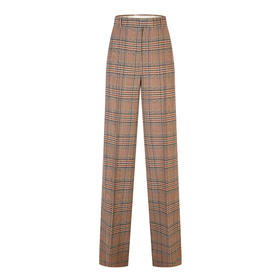 MAX MARA 麦丝玛拉 女士SHEREE格纹长裤 棕色格纹