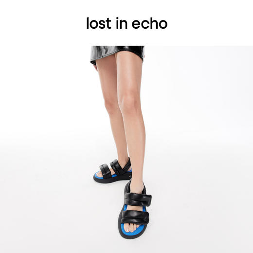 [捡漏价]lost in echo夏季新款设计师品牌休闲厚底增高填充双条带凉鞋凉拖 商品图3