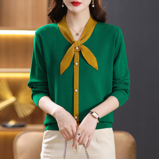 时尚蝴蝶结针织上衣打底衫洋气减龄小衫春装2023年新款上衣CC-13-3020 商品图7