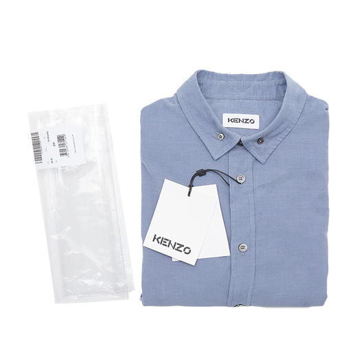 KENZO 高田贤三 2023春夏新款 男士商务休闲衬衫 灰蓝 FC55CH2009CX 商品图2