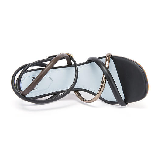 FENDI 芬迪 女士Fendi First系列黑色/棕色羊皮高跟凉鞋 8X8274 AHIU 商品图4