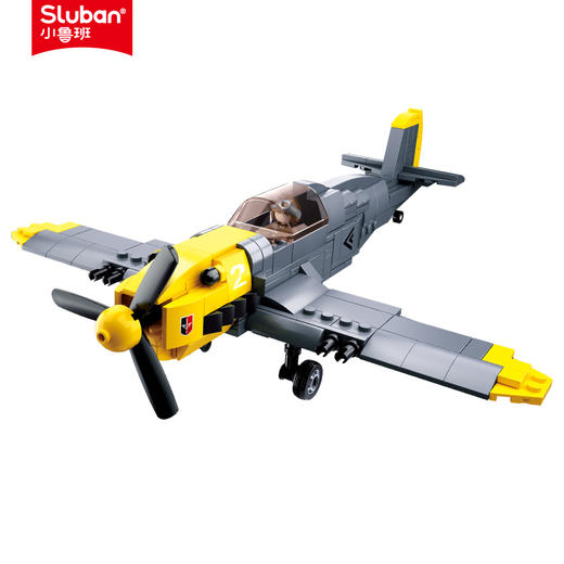 小鲁班长津湖战役德军BF109梅塞施密拼装积木男孩儿童益智玩具 商品图4
