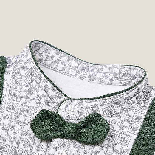 英氏婴儿连体衣23春装新款男宝宝领结帅气服满月服YRHAJ1P190A 商品图2